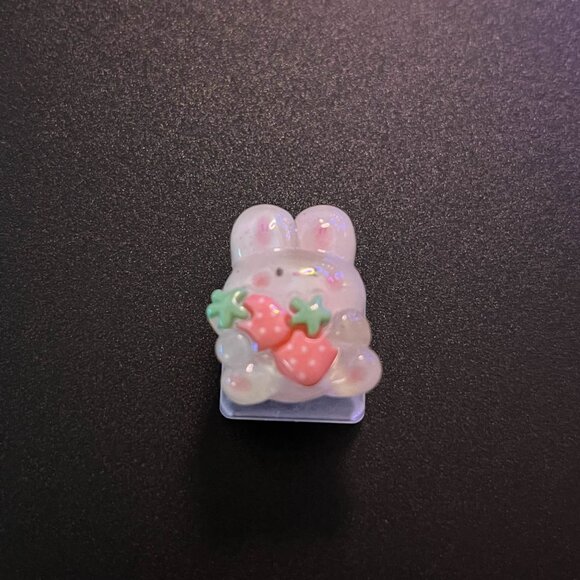 Cute Bunny with Strawberries Keycap OEM Mechanical Keyboard with Cross Axis - Picture 2 of 3